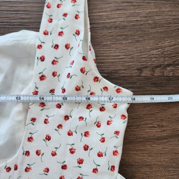 Caroline Constas‎ Linen Blend Floral  Midi Dress L Retro Peasant Cottagecore - Picture 8 of 8